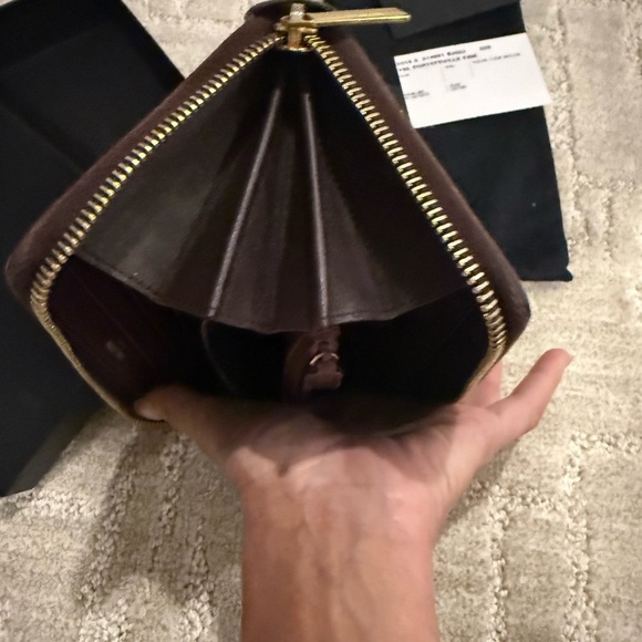 Saint Laurent Dark Brown Leather Clutch - Picture 10 of 16